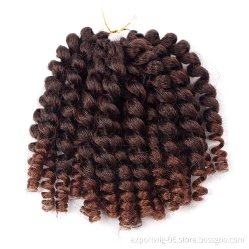 Cheap 8'' Jumpy Wand Curl Jamaican Bounce Synthetic Braiding Hair Extension Crochet Curly Braid Hair